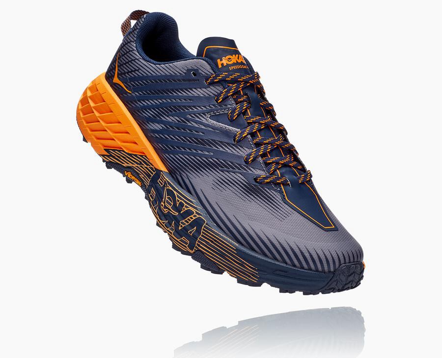 Hoka One One Trailove Tenisky Panske Modre/Oranžové - Speedgoat 4 - 04139-ZWAE